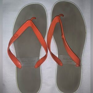 Salvatore Ferragamo Orange and Gray Sandals